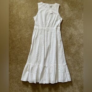 White Eyelet J Crew Factory midi dress